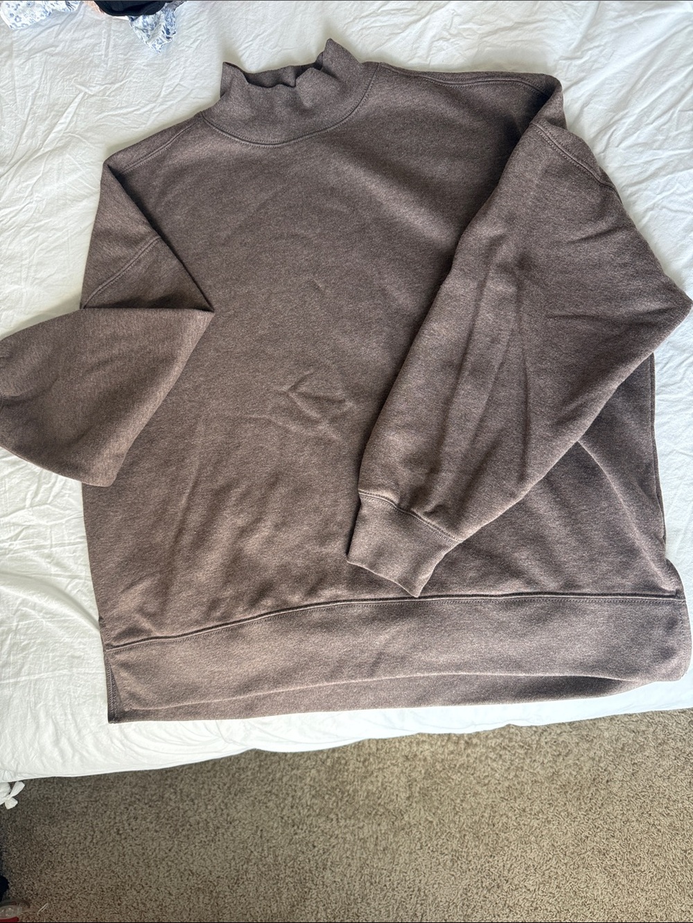 Brown Mockneck Sweatshirt Oversized American Eagle Medium NEW